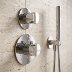 SB AESTHETICS Round concealed thermostatic mixer with 1 outlet / shut-off valve, chrome 1208954897